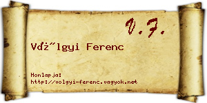 Völgyi Ferenc névjegykártya