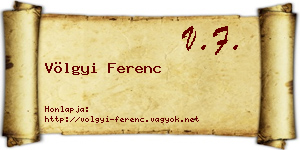 Völgyi Ferenc névjegykártya